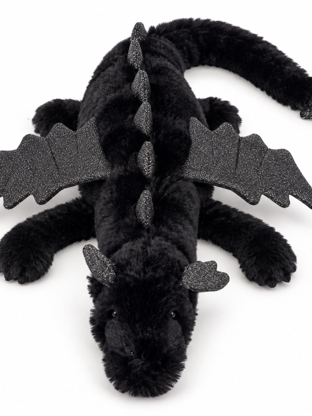 Jellycat Sparkle-Accented Black Plush Dragon